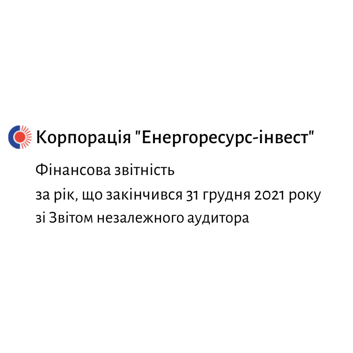 finansova zvitnist za rik shho zakinchyvsya 31 grudnya 2021 roku zi zvitom nezalezhnogo audytora 2